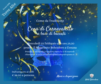Cena di Carnevaletto 2023 al Ristorante Belvedere di Cesuna