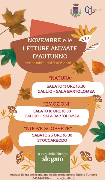 Letture animate per bambini a Gallio novembre 2023