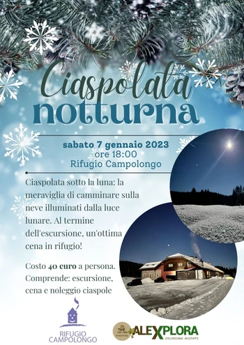Ciaspolata notturna con cena presso il Rifugio Campolongo - 7 gennaio 2023