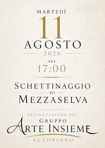 Presentazione del Gruppo Arte Insieme Altopiano a Mezzaselva 11 agosto 2026