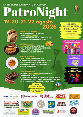 patronight 2026 festa del patronato di asiago