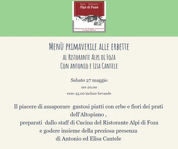 Cena alle erbette al Ristorante Hotel Alpi di Foza