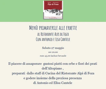 Cena alle erbette al Ristorante Hotel Alpi di Foza