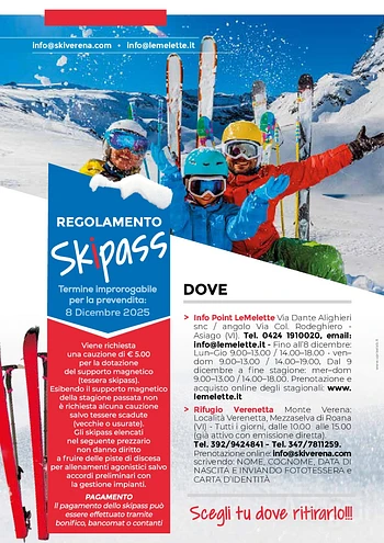 skipass sciare altopiano di asiago 2025 2026