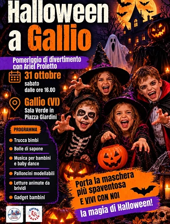 halloween per bambini a gallio 31 ottobre 2026
