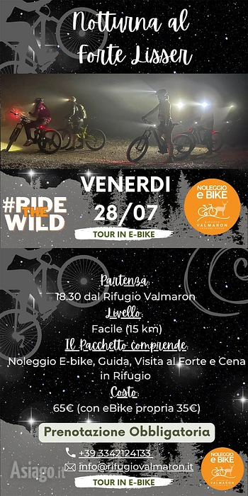 Tour ebike in notturna al Forte Lisser