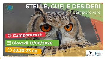 Escursione guidata tra stelle, gufi e desider a Camporovere 13 agosto 2026