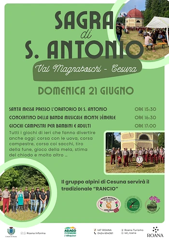 Sagra di Sant'Antonio a Cesuna 21 giugno 2026
