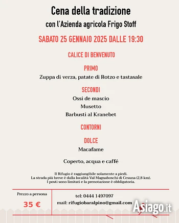 Cena Ossi de Mascio al Rifugio Bar Alpino