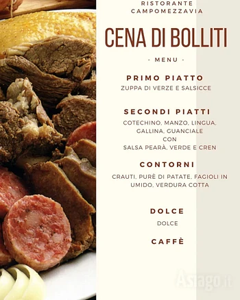 Cena di bolliti Ristorante Campomezzavia 27 gennaio 2024