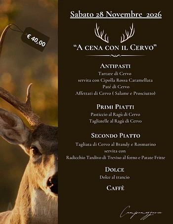 a cena con il cervo al ristorante campomezzavia 28