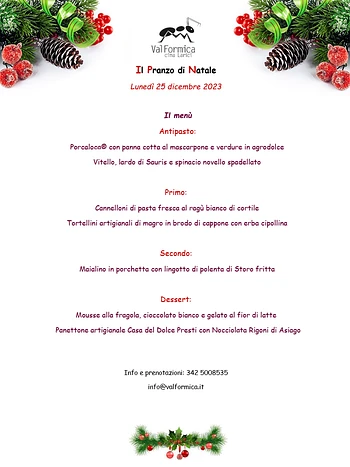pranzo di natale 2023 al rifugio val formica altop
