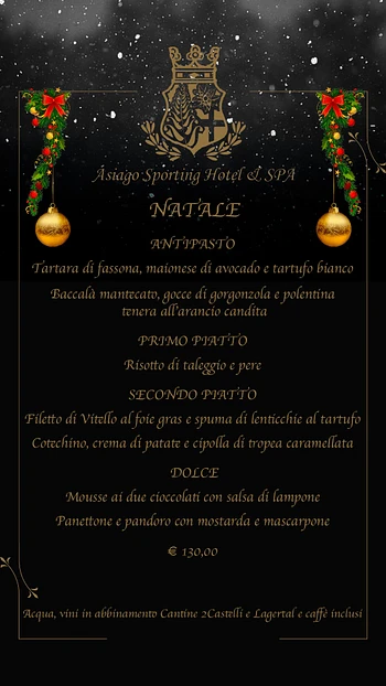 Pranzo di Natale 2022 presso il Ristorante Casa Sporting ad Asiago - 25 dicembre 2022