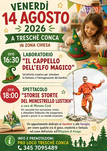 Pomeriggio per bambini e famiglie a Treschè Conca 14 agosto 2026