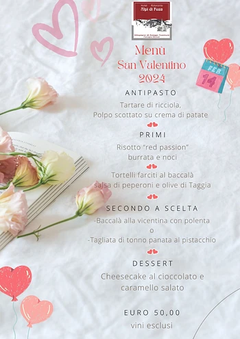 Cena di San Valentino 2024 al Ristorante Alpi di Foza