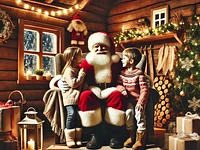 Babbo natale aspetta i bambini nella sua casetta ad asiago