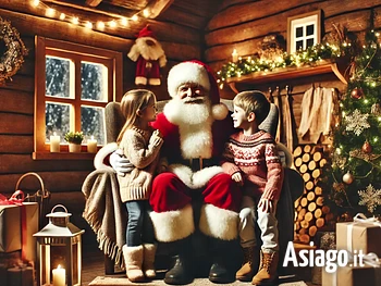 Babbo Natale aspetta i bambini nella sua casetta ad Asiago