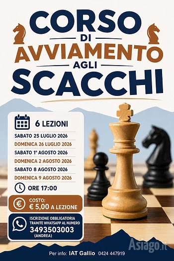 corso di avviamento agli scacchi a gallio estate 2