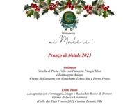 Menu pranzo di Natale 2023 Ristorante Ai Mulini Gaarten Hotel a Gallio