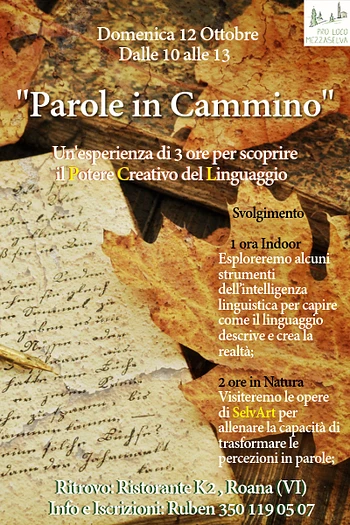 Parole in cammino laboratorio esperienziale a Mezzaselva