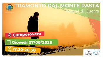 Escursione guidata al tramonto sul monte Rasta 27 agosto 2026