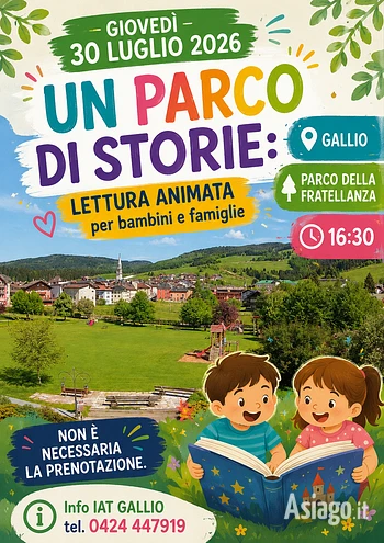 Lettura animata per bambini a Gallio 30 luglio 2026