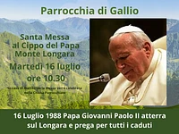Celebration of the 36th anniversary of Pope John Paul II's visit to the Asiago Plateau - Tuesday, July 16, 2024
