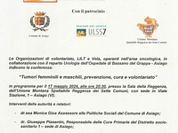 Conferenza "Tumori femminili e maschili, prevenzione, cura e volontariato" - Asiago, 17 maggio 2024