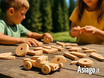 Laboratorio con il legno per bambini a Forte Corbin