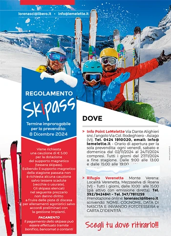 SKIPASS ALTOPIANO DI ASIAGO 2024 2025