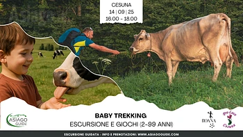 Baby trekking escursione e giochi a Malga Zovetto