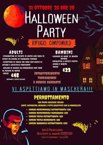 halloween party al rifugio gampomulo 31 ottobre 20