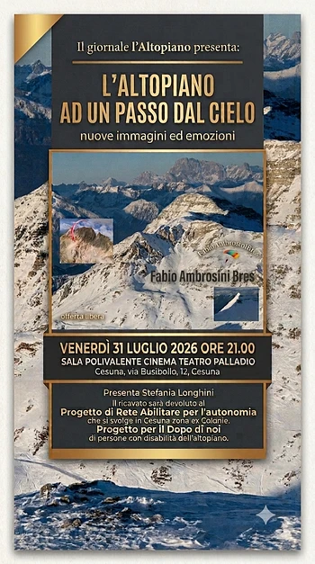 Serata con Fabio Ambrosini Bres a Cesuna 31 luglio 2026