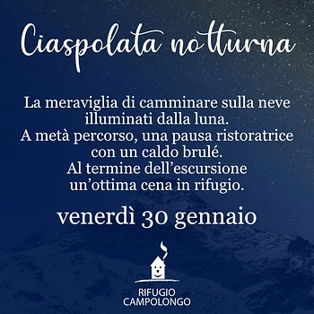 ciaspolata a campolongo con cena in rifugio 30 gen