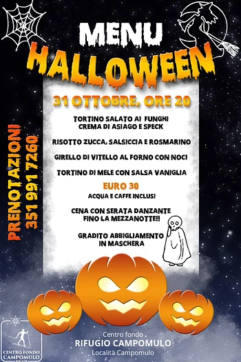 Menu di Halloween al Rifugio Campomulo