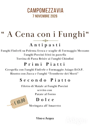 a cena con i funghi al ristorante campomezzavia 7 