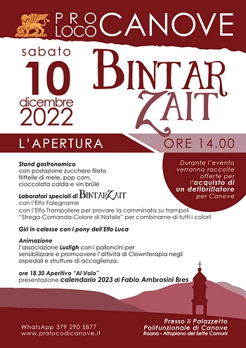 Apertura Bintar Zait 2022 a Canove di Roana - 10 dicembre 2022