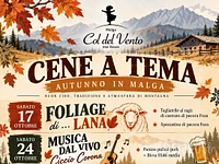 "AUTUNNO IN MALGA" Cena e musica dal vivo a MALGA COL DEL VENTO - Cesuna di Roana, sabato 24 ottobre 2026