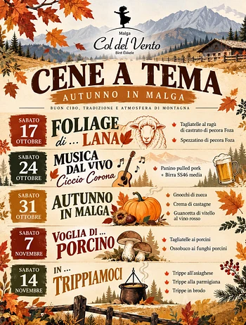 cene a tema autunno in malga a malga col del vento