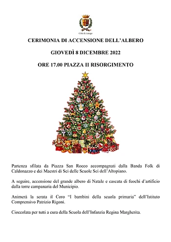 Tradizionale accensione dell'albero di Natale ad Asiago - 8 dic 2022