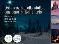 Dal tramonto alle stelle con cena al Baito Erio 21 febbraio 2026