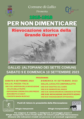 1915 1918 per non dimenticare rievocazione storica Gallio 2023
