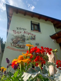 Die schönen Blumen der Alpine Refuge Bar