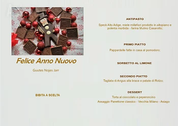 Menu bambini cenone capodanno Malga Co del Vento
