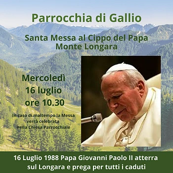 messa al cippo del papa