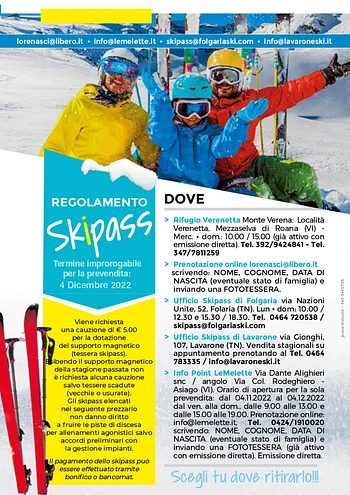 Prevendite SKIPASS UNICO "I GRANDI ALTIPIANI" - Stagione invernale 202