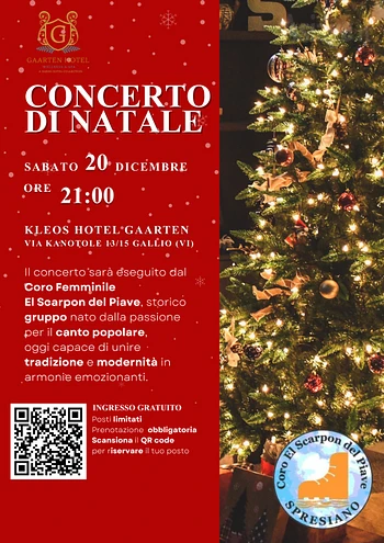 concerto di natale 2025 al gaarten hotel di gallio