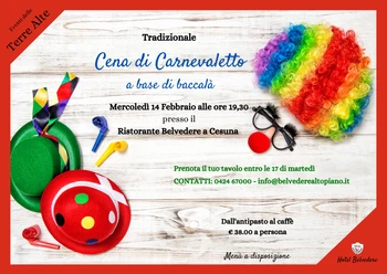 Cena di Carnevaletto 2024 al Ristorante Belvedere di Cesuna