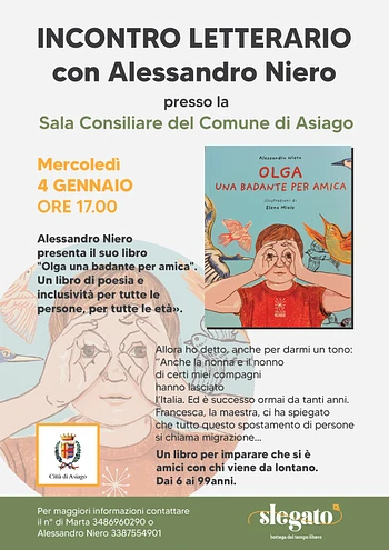 Incontro letterario con Alessandro Niero e presentazione libro ad Asiago - 4 gennaio 2023