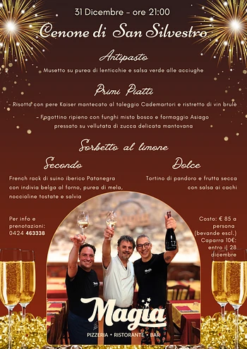 Menu San Silvestro 2025 Capodanno 2026 Magia Asiago